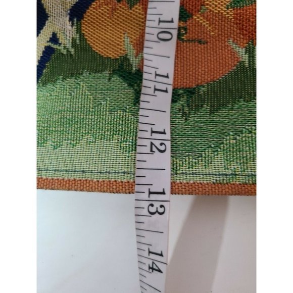 Set Of 2 Halloween Pumpkin Black Cat Pumpkin Patch Woven Cloth Placemats Vintage - Picture 7 of 7